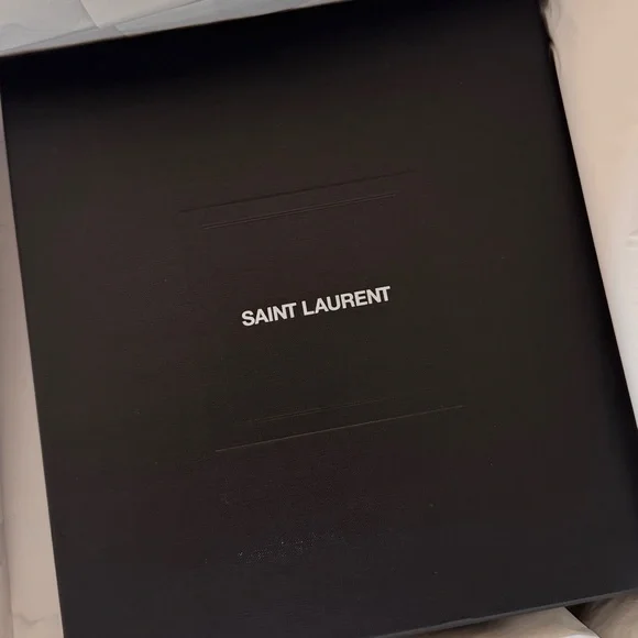 Saint Laurent Barbara Crystal embellished Satin Mule Heels - new in box - Picture 2 of 11